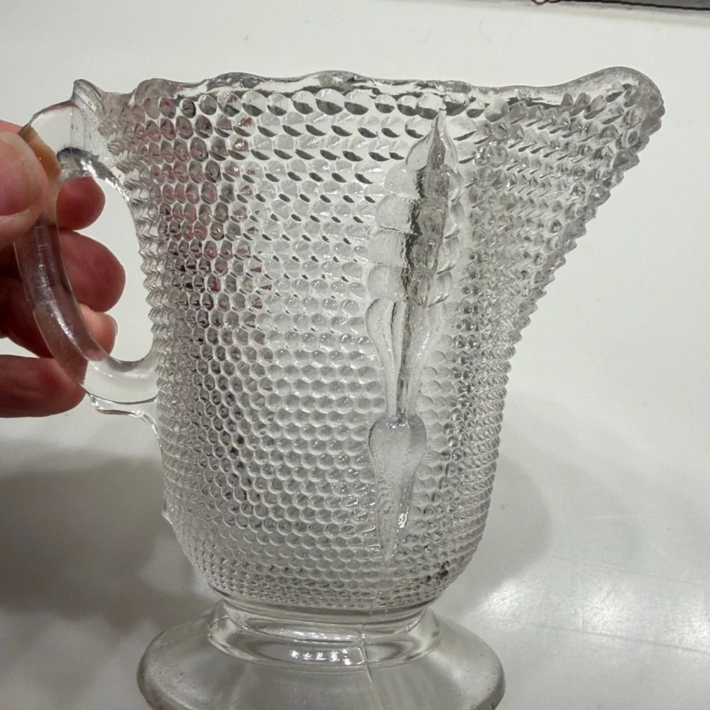 EAPG popcorn pattern pressed glass creamer pitcher